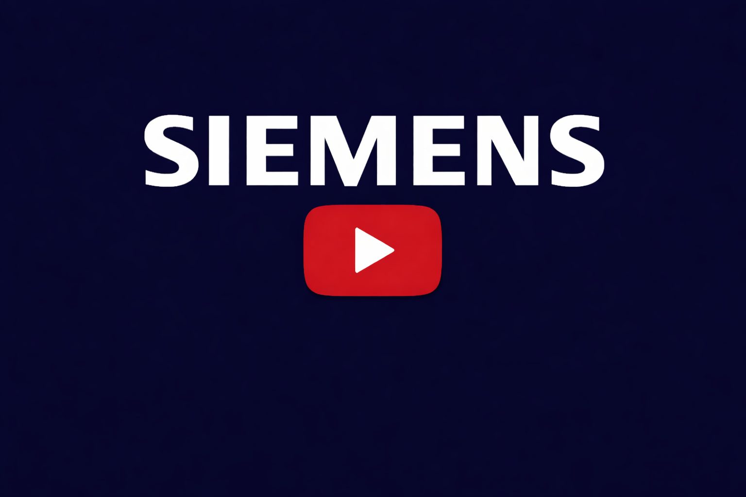 Siemens logo with YouTube play button